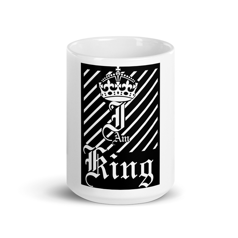 I am king White glossy mug