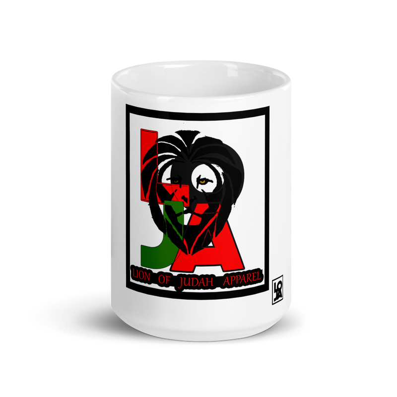 Lion (l.o.j.a) Design White glossy mug