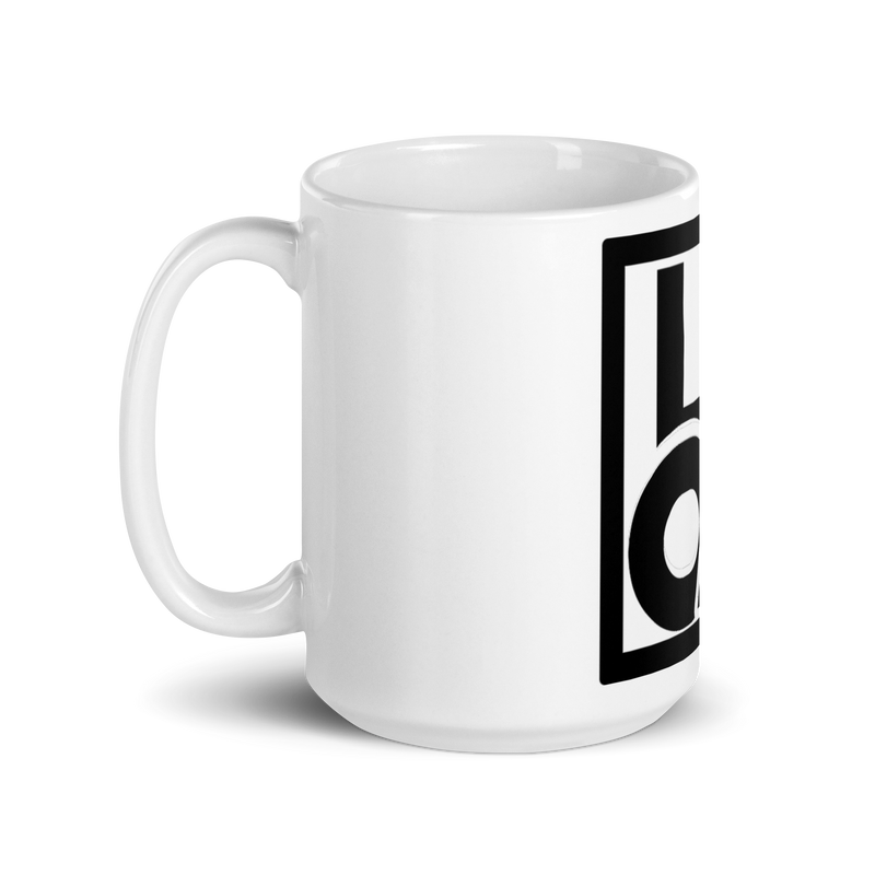 Lion Of Judah Apparel black new logo White glossy mug