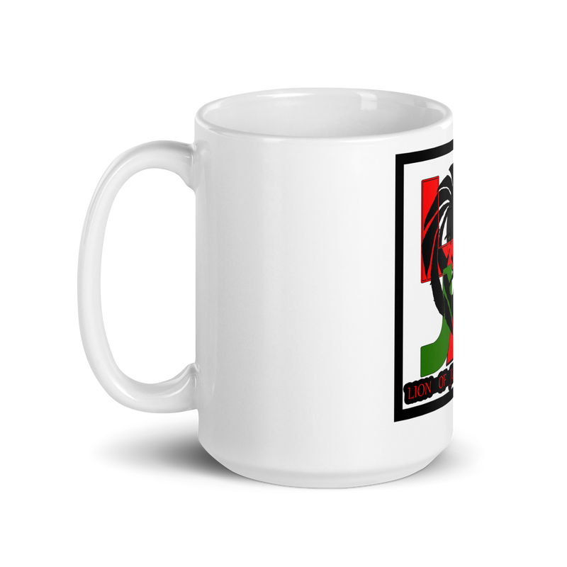 Lion (l.o.j.a) Design White glossy mug