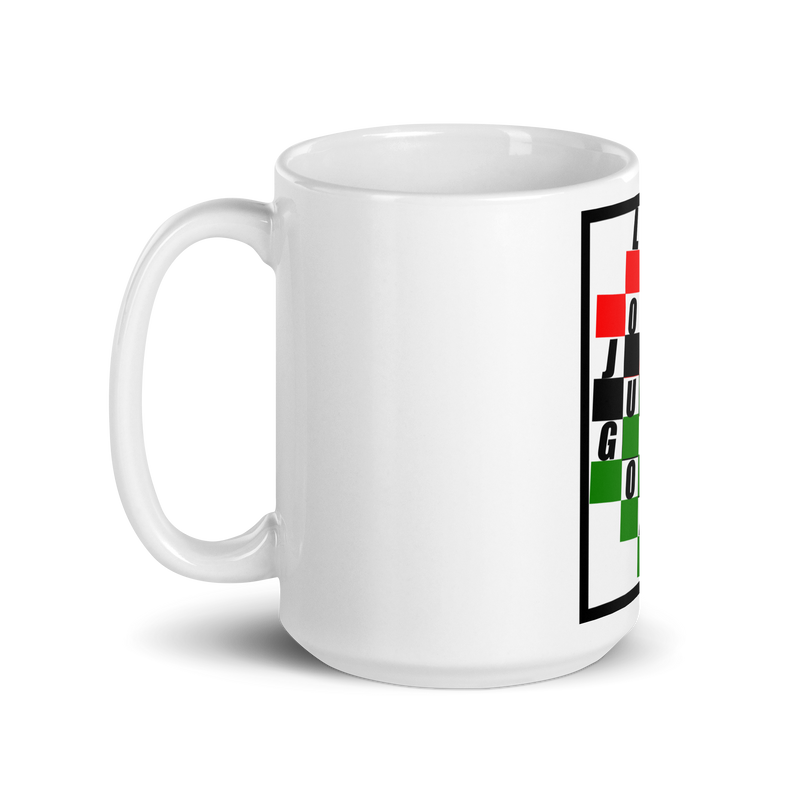 KROSS WORD PUZZLE DESIGN White glossy mug