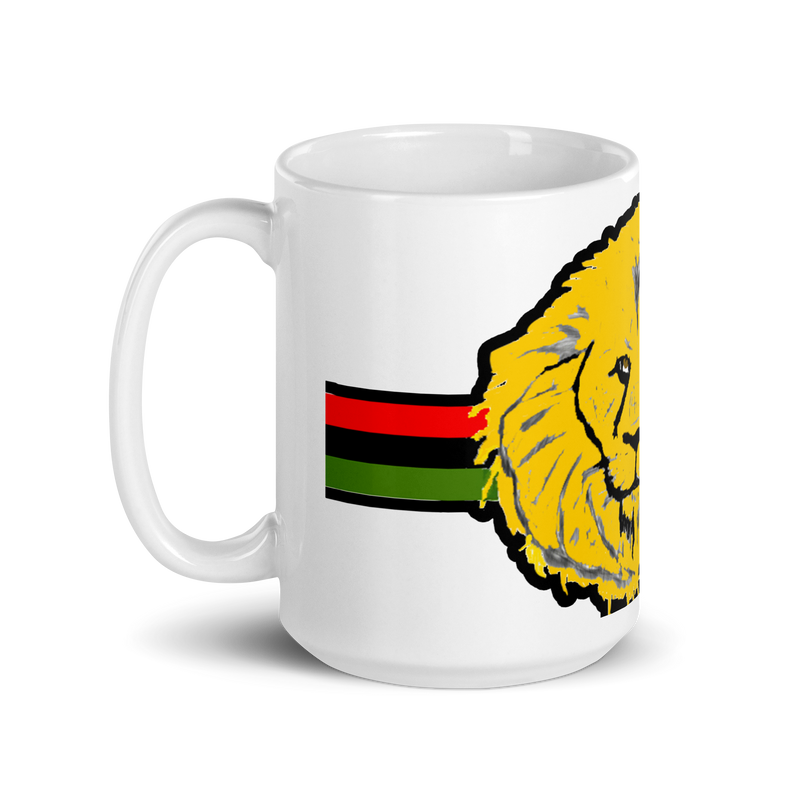 Lion Design White glossy mug