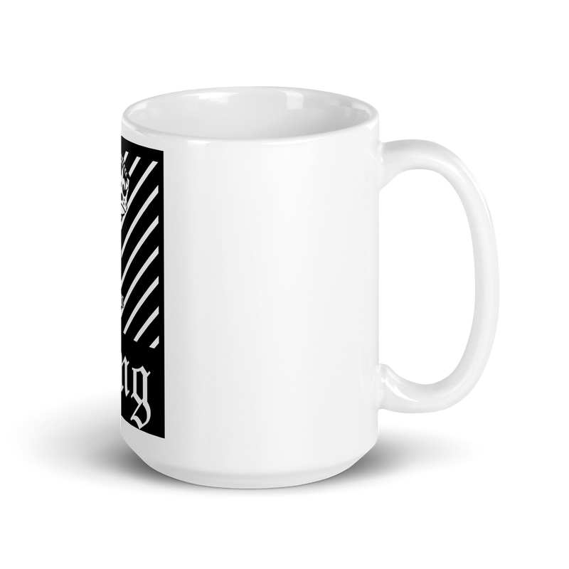 I am king White glossy mug