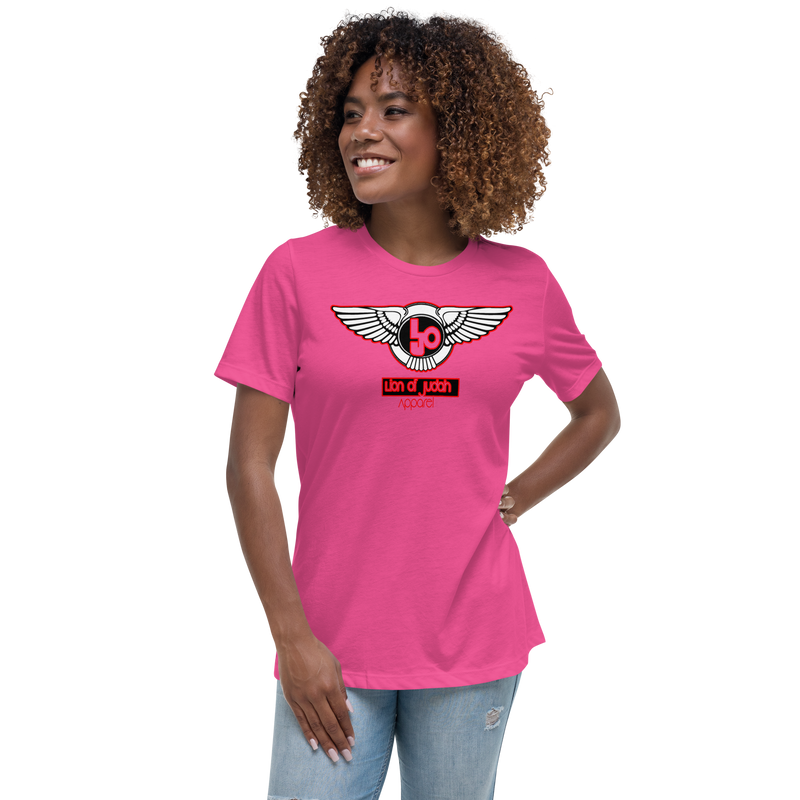 Lion Of Judah Blood Red logo Women's Relaxed T-Shirt