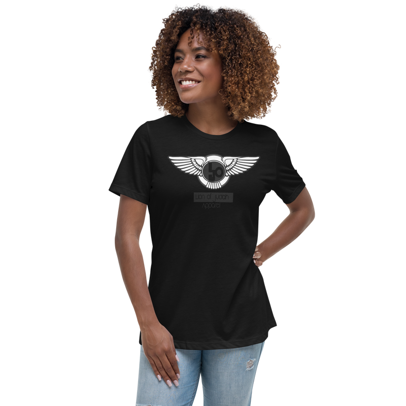 Lion Of Judah Black logo Women's Relaxed T-Shirt
