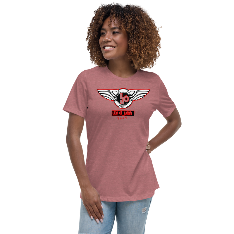 Lion Of Judah Blood Red logo Women's Relaxed T-Shirt