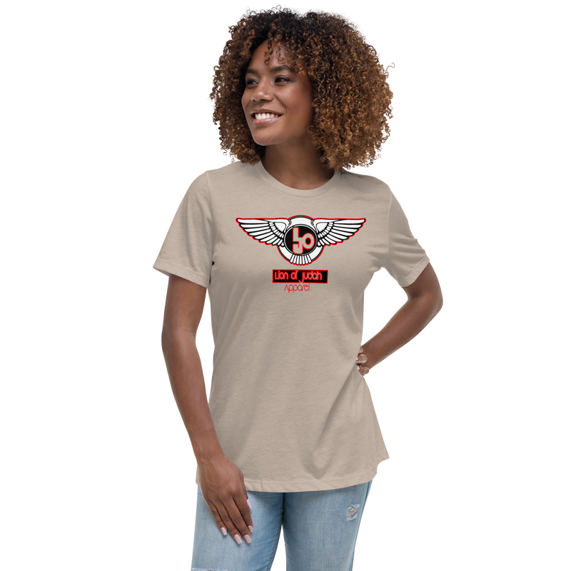 Lion Of Judah Blood Red logo Women's Relaxed T-Shirt
