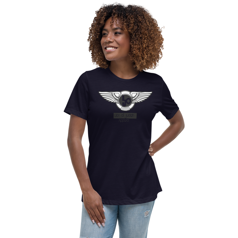 Lion Of Judah Black logo Women's Relaxed T-Shirt
