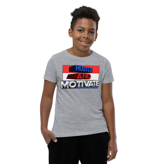 Hustle and Motivate Art Design Youth Short Sleeve T-Shirt