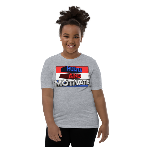 Hustle and Motivate Art Design Youth Short Sleeve T-Shirt
