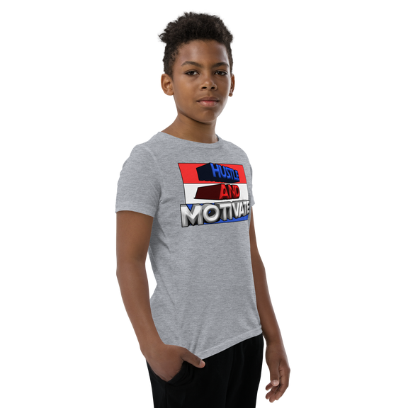 Hustle and Motivate Art Design Youth Short Sleeve T-Shirt
