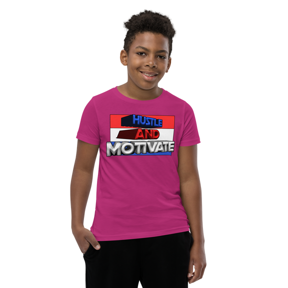 Hustle and Motivate Art Design Youth Short Sleeve T-Shirt