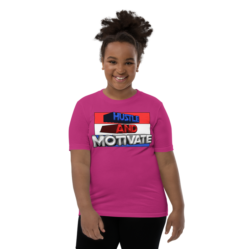 Hustle and Motivate Art Design Youth Short Sleeve T-Shirt