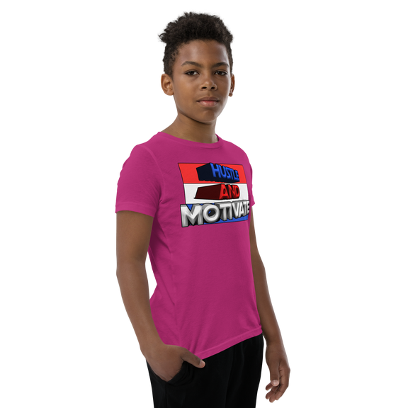 Hustle and Motivate Art Design Youth Short Sleeve T-Shirt