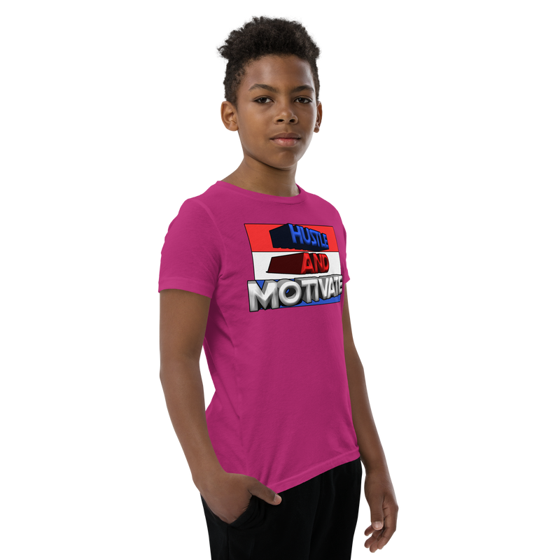 Hustle and Motivate Art Design Youth Short Sleeve T-Shirt