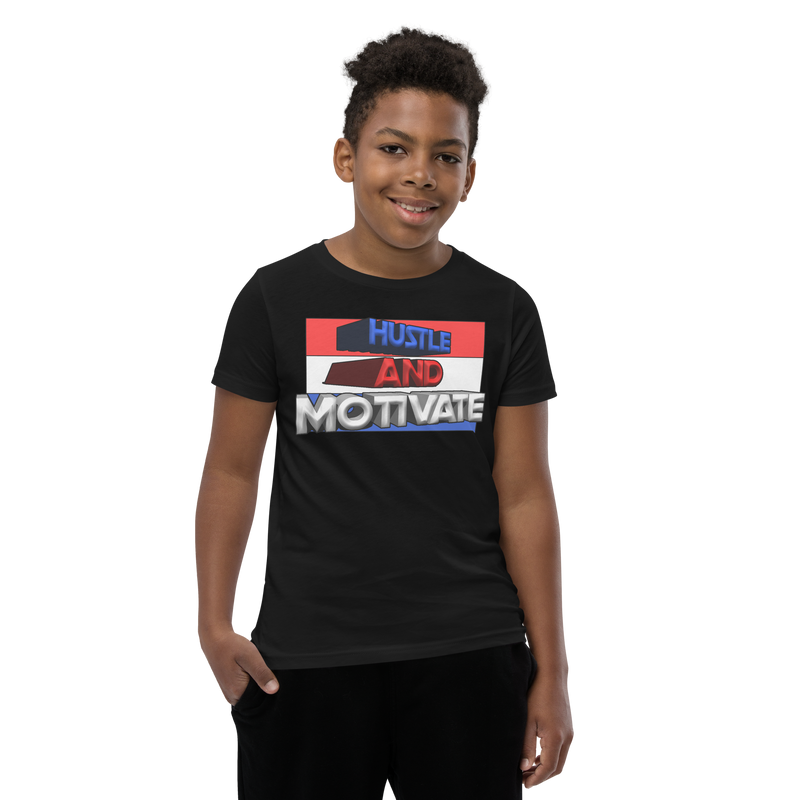 Hustle and Motivate Art Design Youth Short Sleeve T-Shirt