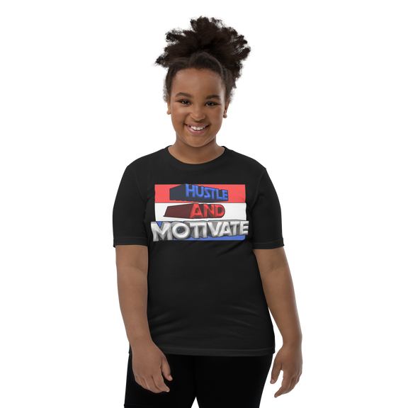 Hustle and Motivate Art Design Youth Short Sleeve T-Shirt