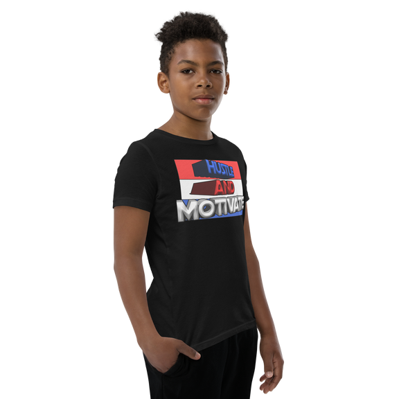 Hustle and Motivate Art Design Youth Short Sleeve T-Shirt