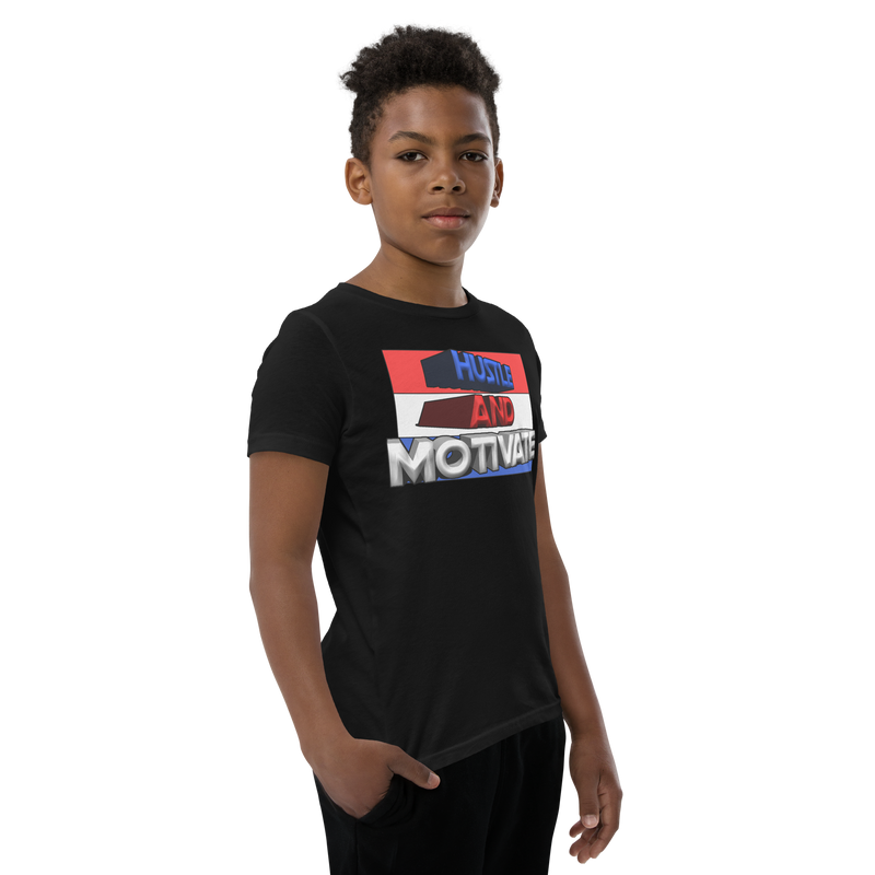 Hustle and Motivate Art Design Youth Short Sleeve T-Shirt