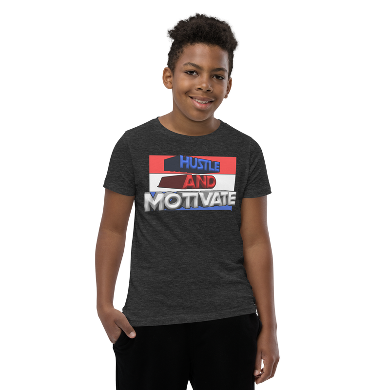 Hustle and Motivate Art Design Youth Short Sleeve T-Shirt