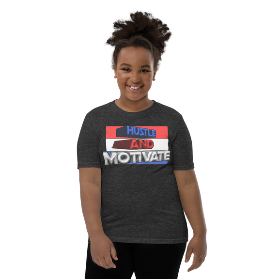Hustle and Motivate Art Design Youth Short Sleeve T-Shirt