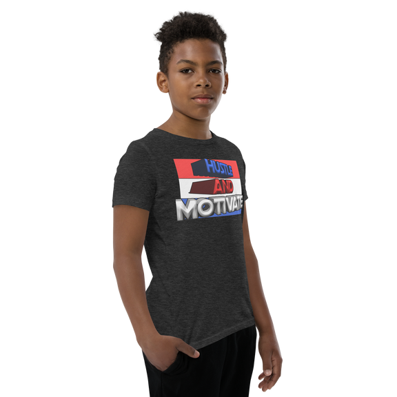 Hustle and Motivate Art Design Youth Short Sleeve T-Shirt