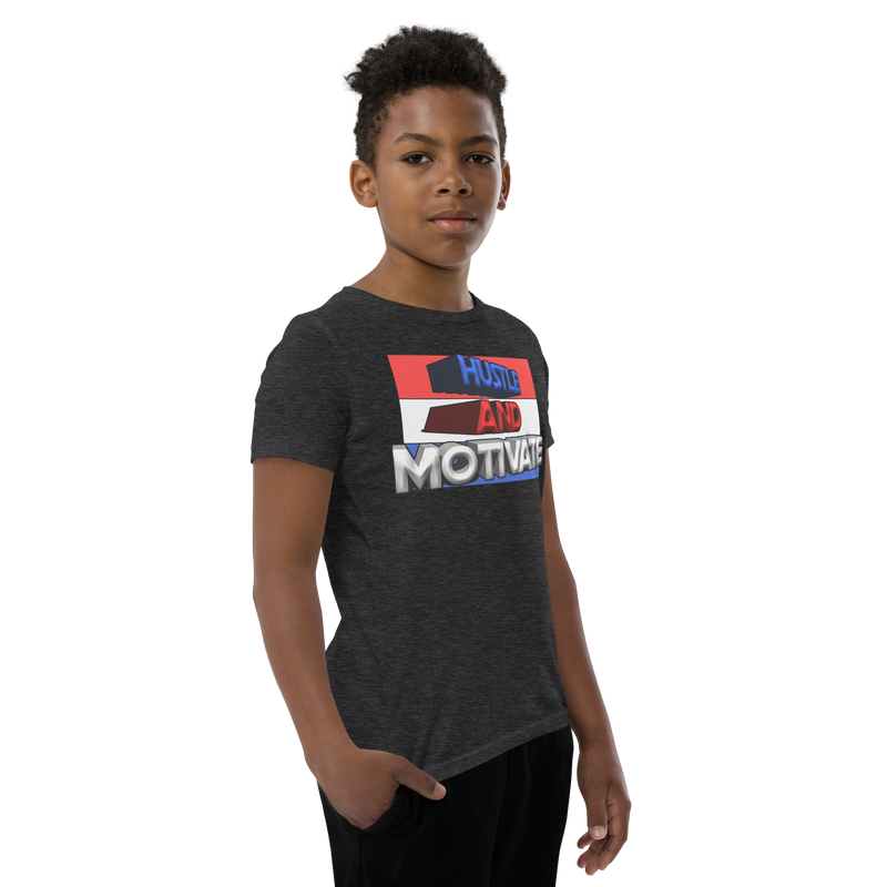 Hustle and Motivate Art Design Youth Short Sleeve T-Shirt