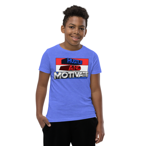 Hustle and Motivate Art Design Youth Short Sleeve T-Shirt