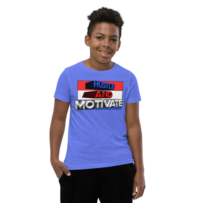 Hustle and Motivate Art Design Youth Short Sleeve T-Shirt