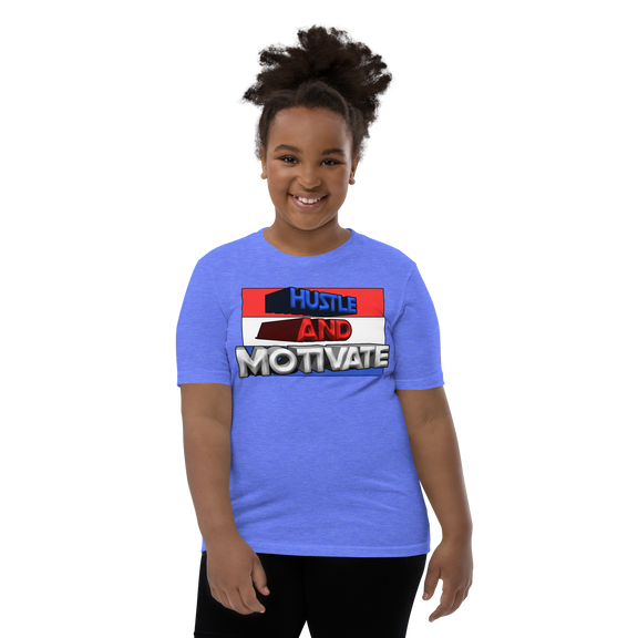 Hustle and Motivate Art Design Youth Short Sleeve T-Shirt