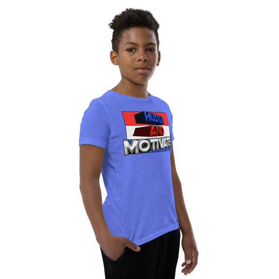 Hustle and Motivate Art Design Youth Short Sleeve T-Shirt