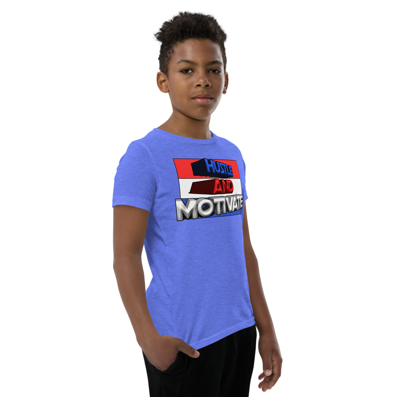 Hustle and Motivate Art Design Youth Short Sleeve T-Shirt