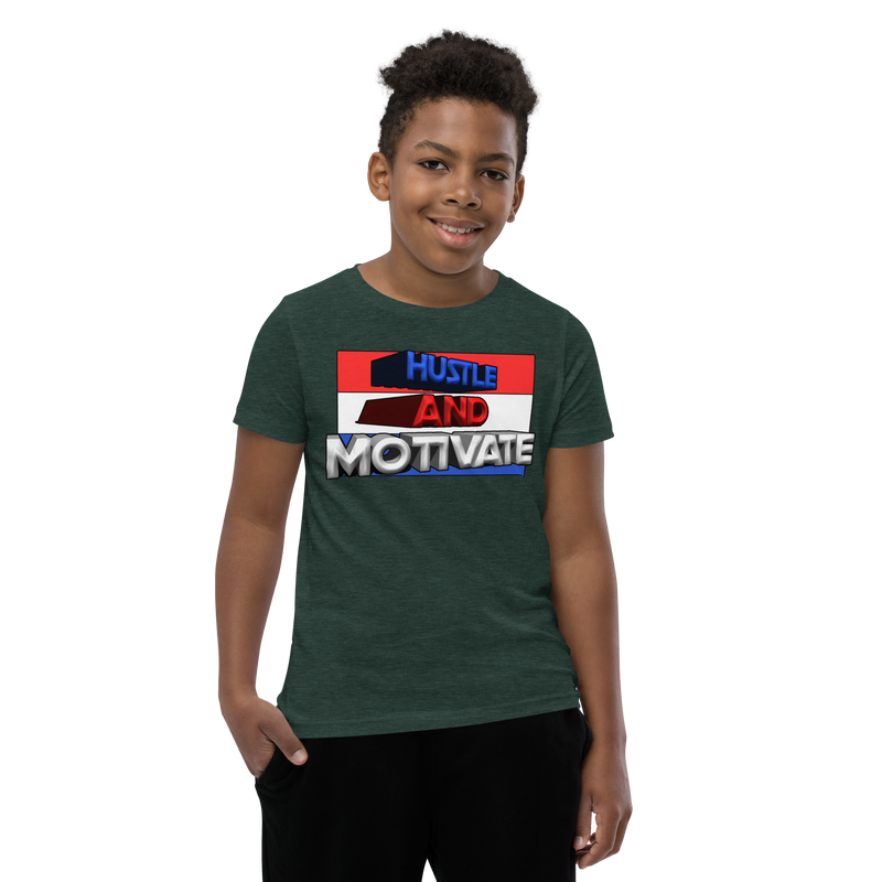 Hustle and Motivate Art Design Youth Short Sleeve T-Shirt