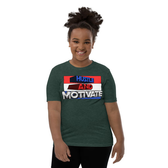 Hustle and Motivate Art Design Youth Short Sleeve T-Shirt