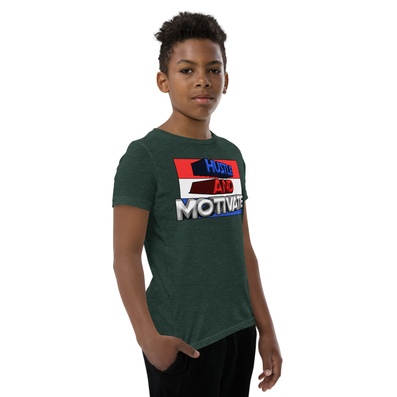 Hustle and Motivate Art Design Youth Short Sleeve T-Shirt