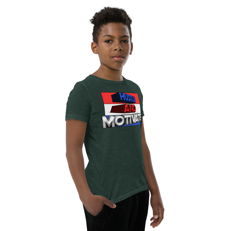 Hustle and Motivate Art Design Youth Short Sleeve T-Shirt