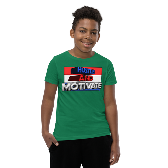 Hustle and Motivate Art Design Youth Short Sleeve T-Shirt