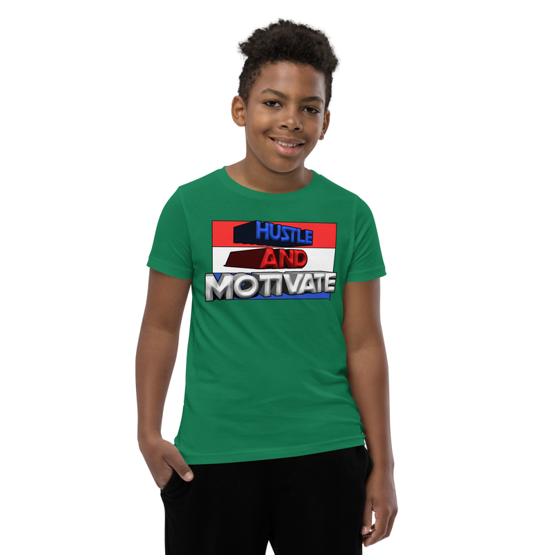 Hustle and Motivate Art Design Youth Short Sleeve T-Shirt