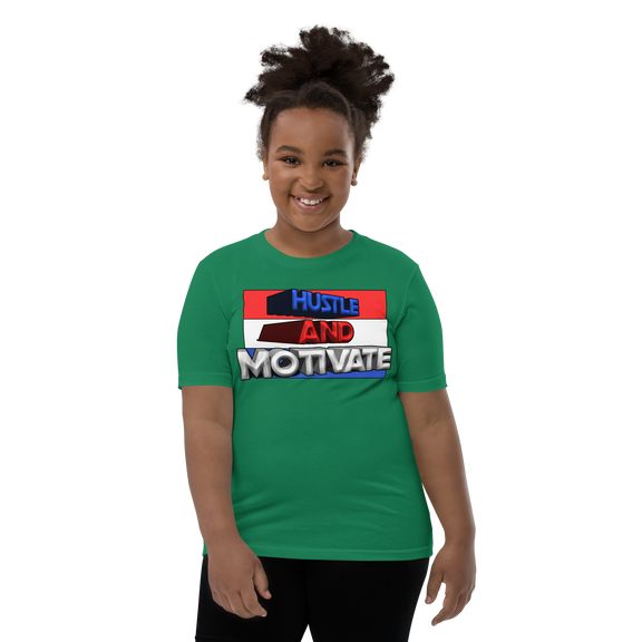 Hustle and Motivate Art Design Youth Short Sleeve T-Shirt