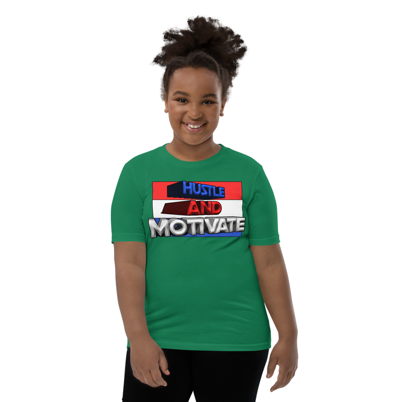 Hustle and Motivate Art Design Youth Short Sleeve T-Shirt