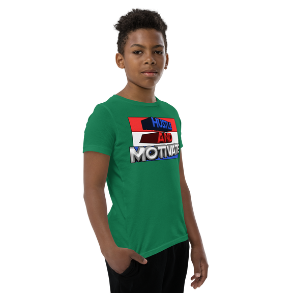 Hustle and Motivate Art Design Youth Short Sleeve T-Shirt