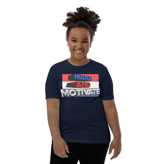 Hustle and Motivate Art Design Youth Short Sleeve T-Shirt