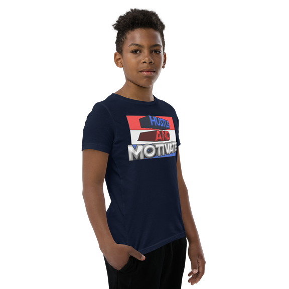 Hustle and Motivate Art Design Youth Short Sleeve T-Shirt