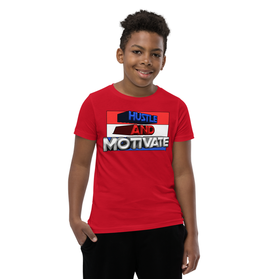 Hustle and Motivate Art Design Youth Short Sleeve T-Shirt