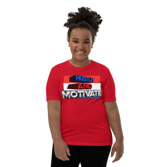 Hustle and Motivate Art Design Youth Short Sleeve T-Shirt