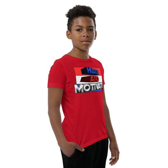 Hustle and Motivate Art Design Youth Short Sleeve T-Shirt