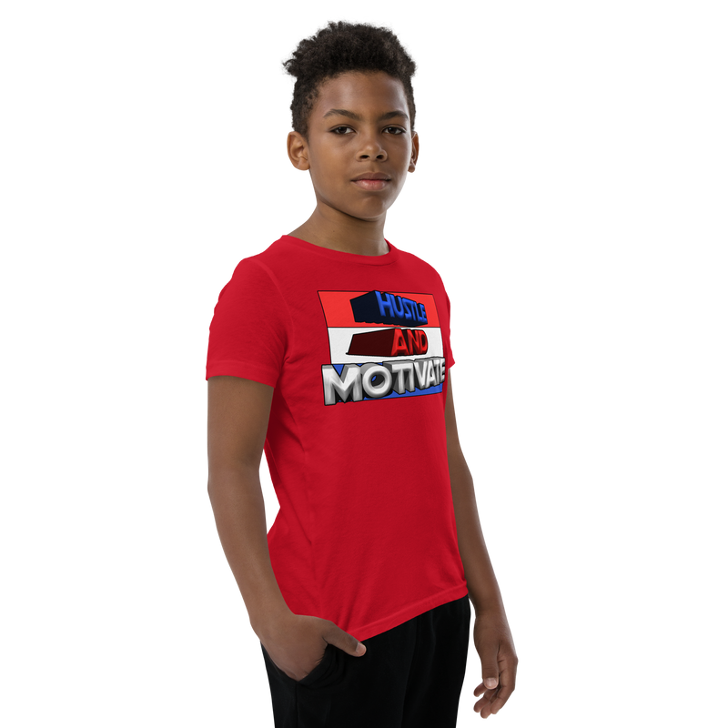 Hustle and Motivate Art Design Youth Short Sleeve T-Shirt