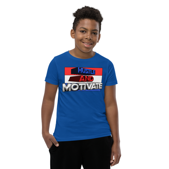 Hustle and Motivate Art Design Youth Short Sleeve T-Shirt