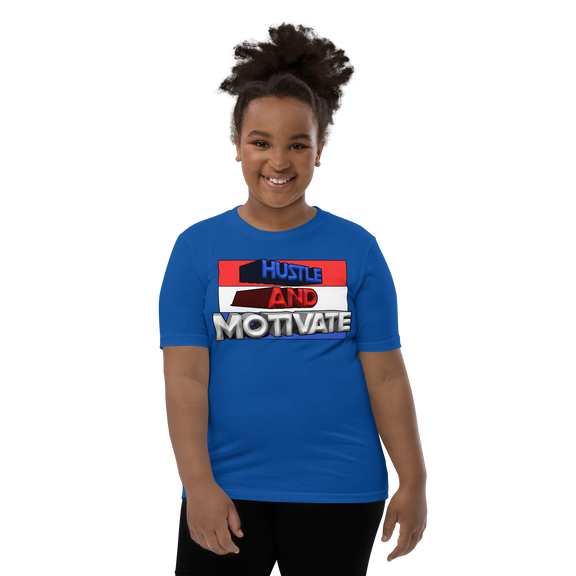 Hustle and Motivate Art Design Youth Short Sleeve T-Shirt