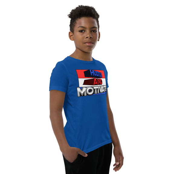 Hustle and Motivate Art Design Youth Short Sleeve T-Shirt